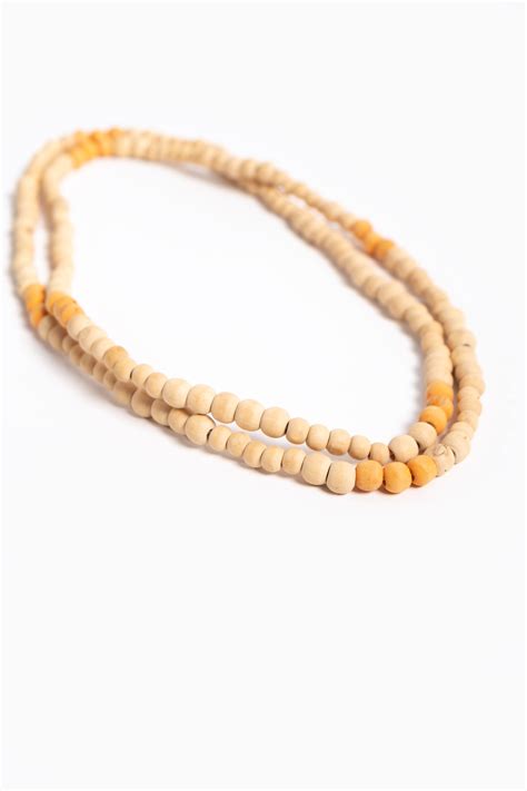 Beige Wooden Bead Necklace The Narrative