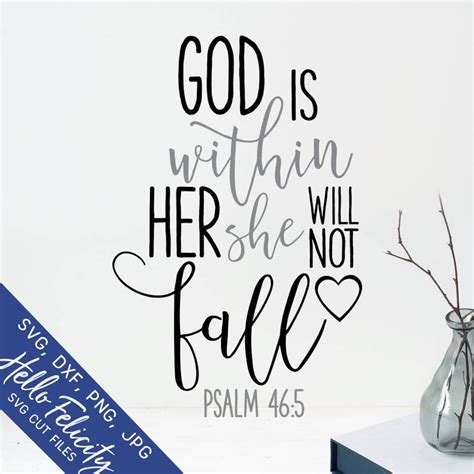 Bible Verse Svg God Is Within Her She Will Not Fall Dxf Etsy