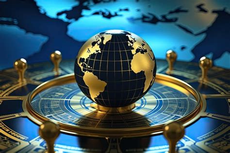 Premium AI Image Globe And Map Of The World On A Golden Background