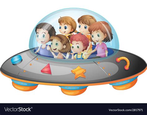 Children in spaceship Royalty Free Vector Image