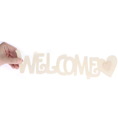 Unfinished Wood Welcome Cutout Word And Letter Cutouts Unfinished