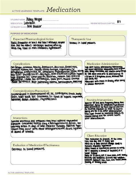 Labetalol Newborn Pph Sim Lab Active Learning Templates Medication