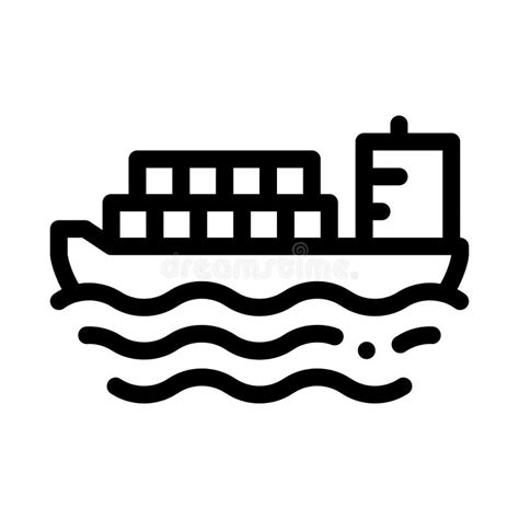 Ship Cargo Container Vector Line Icon Linear Concept Outline Sign