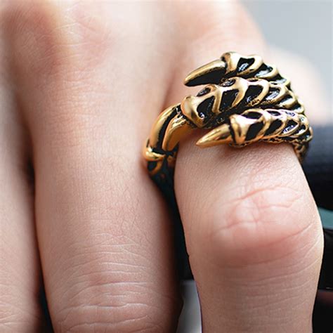 Dragon Claw Anillo Hombres De Acero Inoxidable Anillo Domineering