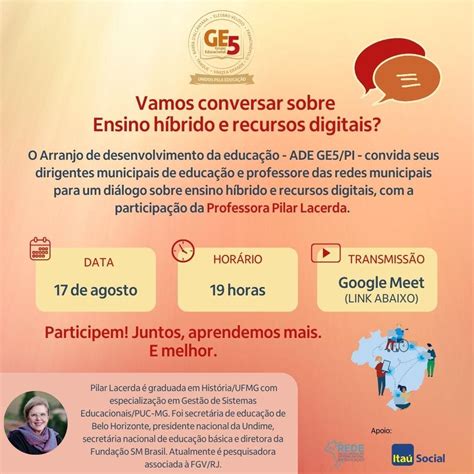 Ade Ge Do Piau Promoveu Di Logo Sobre Ensino H Brido E Recursos