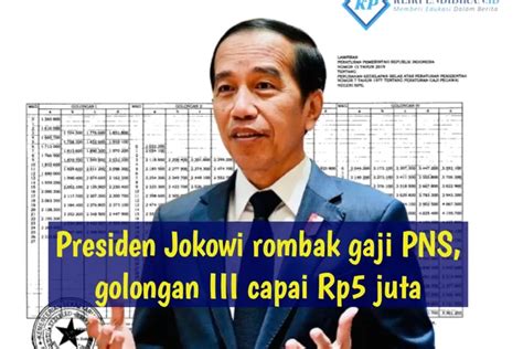 Presiden Jokowi Rombak Total Gaji Pns Berikut Daftarnya Untuk Golongan