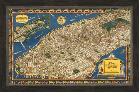 MANHATTAN New York 1927 Pictorial Map