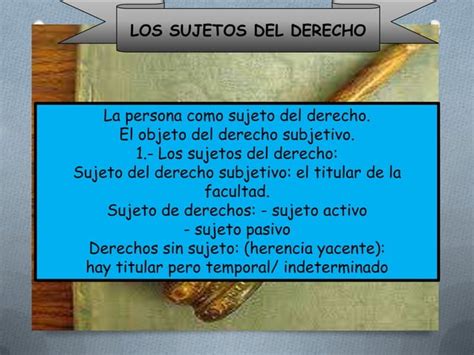 Exposici N Sobre Derechos Subjetivos Objetivos Y Derecho Y Ley Penal