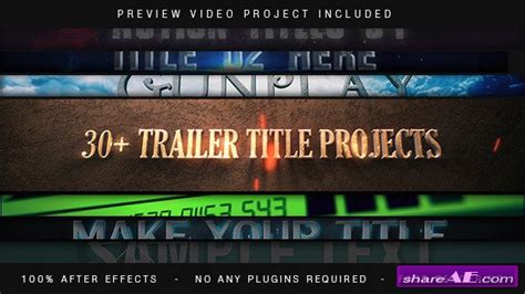 Videohive Trailer Titles Pack After Effects Templates Free After