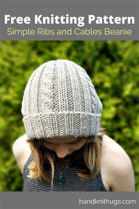 Simple Ribs And Cables Beanie Free Knitting Pattern By Handknit Hugs