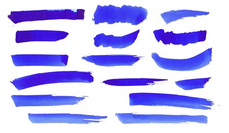 16 Blue Ink Brush Stroke PNG Transparent OnlyGFX