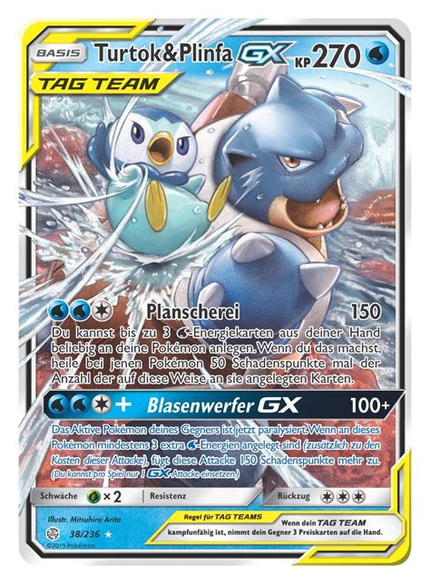 Pokémon TCG Turtok Plinfa GX Exklusive TAG TEAM GX Preview Karte