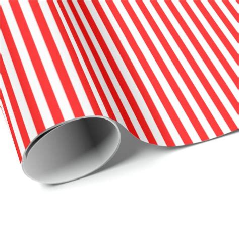 Red And White Striped Wrapping Paper Zazzle