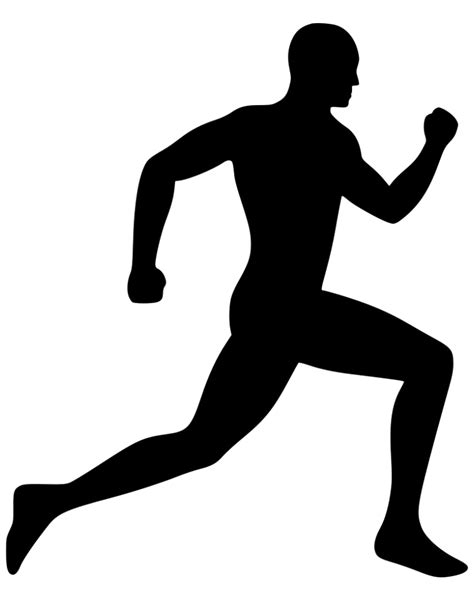 Running Man Black Sports Silhouette Athletic Figure Transparent Png