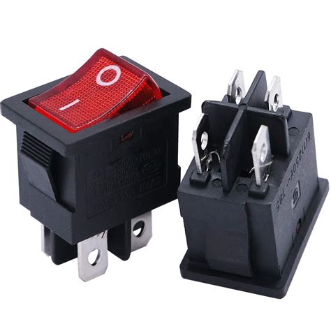 Snapklik Mxuteuk 5pcs 110V 120V Mini Rocker Switch Illuminated