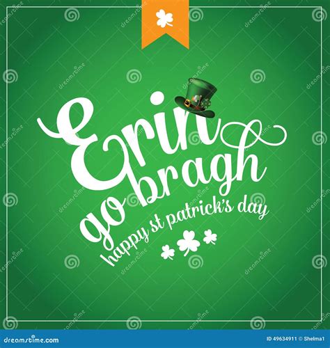 Erin Go Bragh Ireland Forever St Patricks Day Design Stock Vector