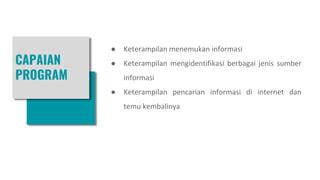 Tahapan Literasi Informasi Pilars Teknik Penelusuran Ppt