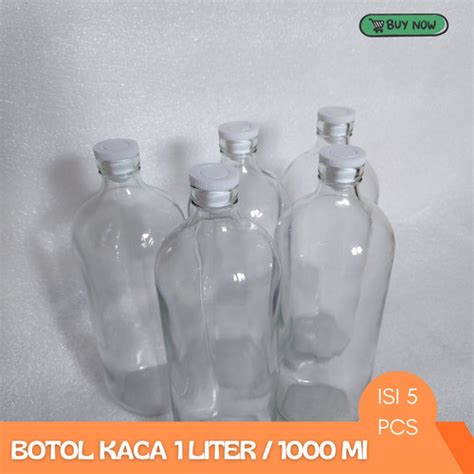 Promo ISI 5 PCS Botol Kaca 1000 Ml Botol Kaca 1 Liter Botol