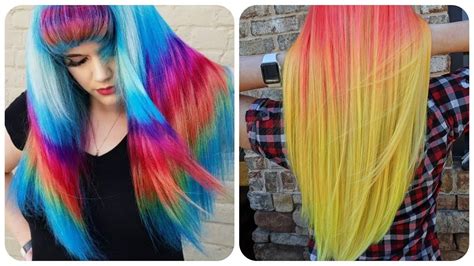 Amazing Rainbow Hair Color Transformation For Girl 😱😱😱 Rainbow