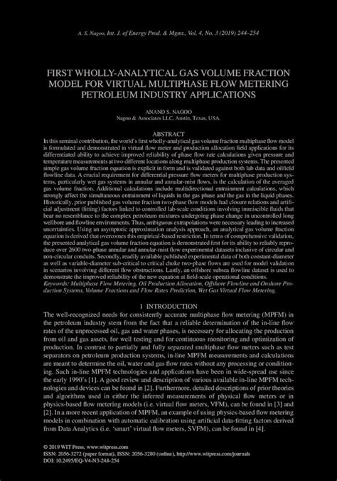 Pdf First Wholly Analytical Gas Volume Fraction Model For Virtual