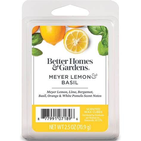 Meyer Lemon Basil Scented Wax Melts Better Homes And Gardens 25 Oz 1 Pack Walmart Inventory