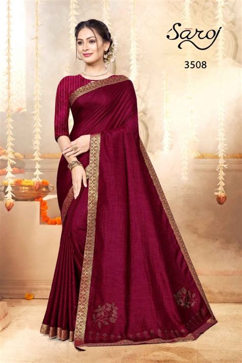 Saroj Dairy Milk Chocolate Combo Catalog Casual Wear Vichitra Silk Sarees