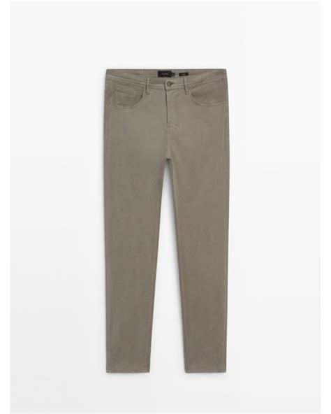 MASSIMO DUTTI Slim Fit Denim Trousers In Gray For Men Lyst