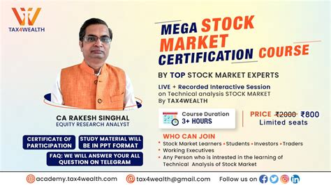 Stock Market Courses Online In India Academy Tax4wealth