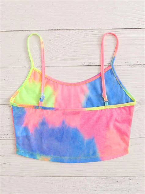 Tie Dye Crop Cami Top Shein Usa Tie Dye Outfits Cami Tops Cropped