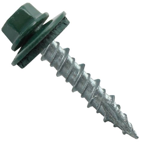 Metal ROOFING SCREWS: (250) 10 x 1" Forest/Ivy Green Hex Head Sheet ...