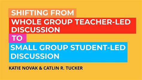 A Shift From Whole Group Teacher Led To Small Group Student Led