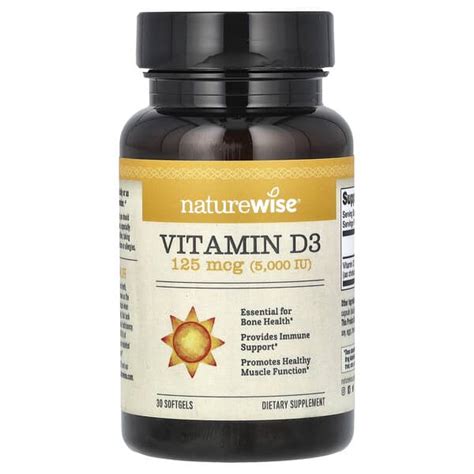 NatureWise Vitamin D3 125 Mcg 5 000 IU 30 Softgels