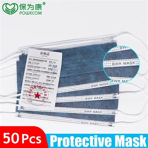 Pcs Powecom Carbon Disposable Face Mask Protective Face Mask For