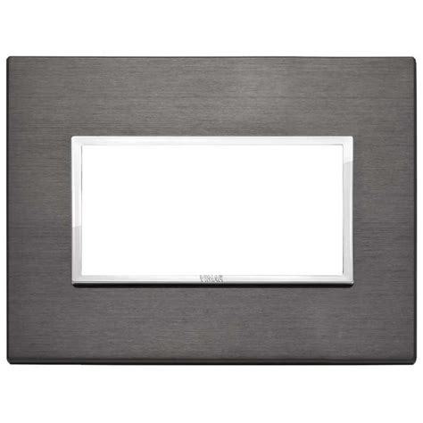 Placca Vimar Eikon Evo Alluminio Grigio Lava 4 Moduli Codice 21654 03