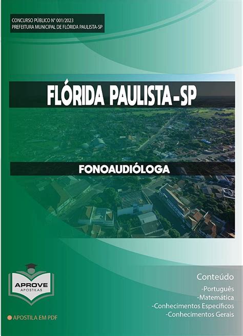 Apostila Fl Rida Paulista Fonoaudi Loga Aprove Apostilas