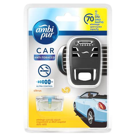 Ambi Pur Clip Car Air Freshener Complete Anti Tobacco Citrus 7ml