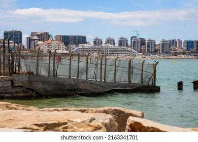 International Border Between Spain Gibraltar On Stock Photo 2163341701 ...