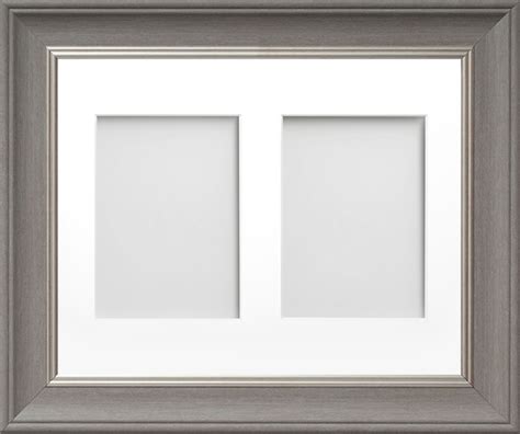 Drummond Multi Aperture Gunmetal Grey 14x11 Frame With White Mount Cut For Image Size 7x5 X2