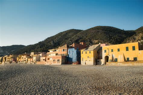 The Beautiful Etruscan Village Of Varigotti With Its Yellow Houses And