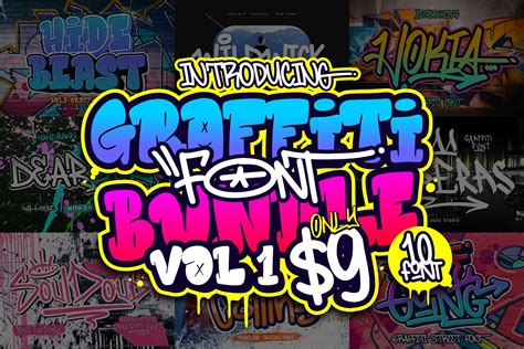 Graffiti Font Bundle Vol I By Allouse Studio Thehungryjpeg