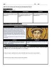 Byzantine Empire Review 2 Pdf NAME PER DATE AIM How Did Justinian