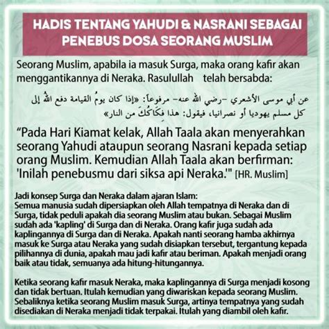 HADIS TENTANG YAHUDI DAN NASRANI SEBAGAI PENEBUS DOSA