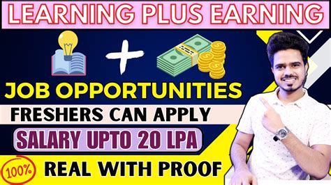 Hiring For Freshers Learning Earning Salary 20 Lakh PA NON IT