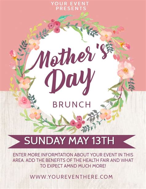 Mother's Day Brunch Invitation Poster Template