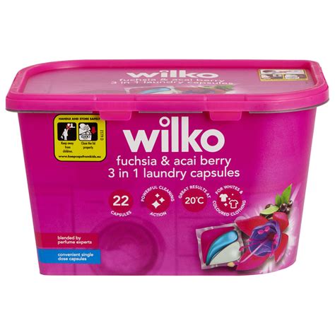 Wilko Biological Fuchsia And Acai Berry In Laundry Capsules