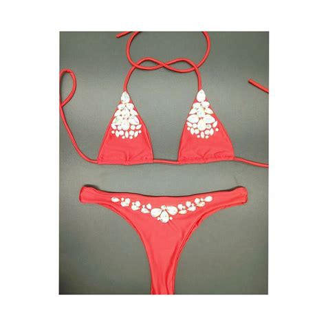 Brazilian Girls Swimwear Diamond Bling Stones Bikini Small Cup Cut Style Beach Biquini Swim