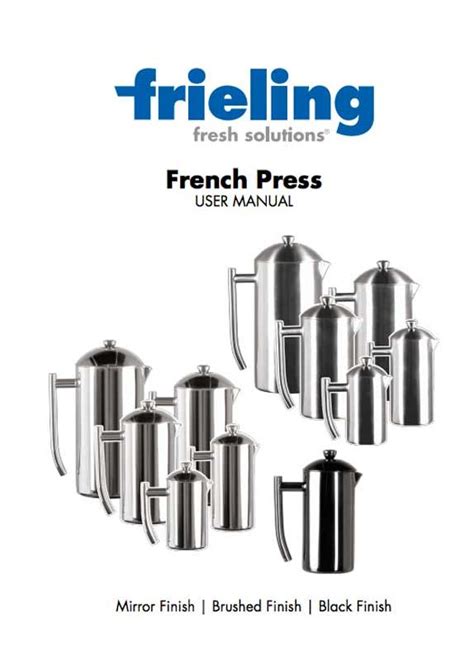 French Press User Manual Frieling