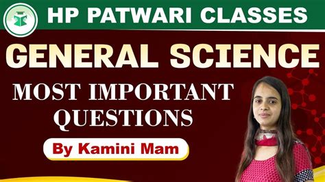 HP Patwari Classes Chemistry Most Important Questions By Kamini