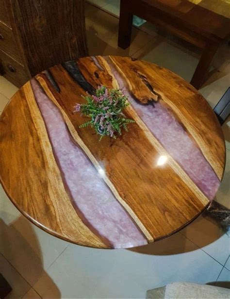 Epoxy Table Top Wooden Table Round Epoxy Table Acacia Wood Table