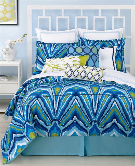 Trina Turk Bedding Blue Peacock Comforter And Duvet Cover Sets